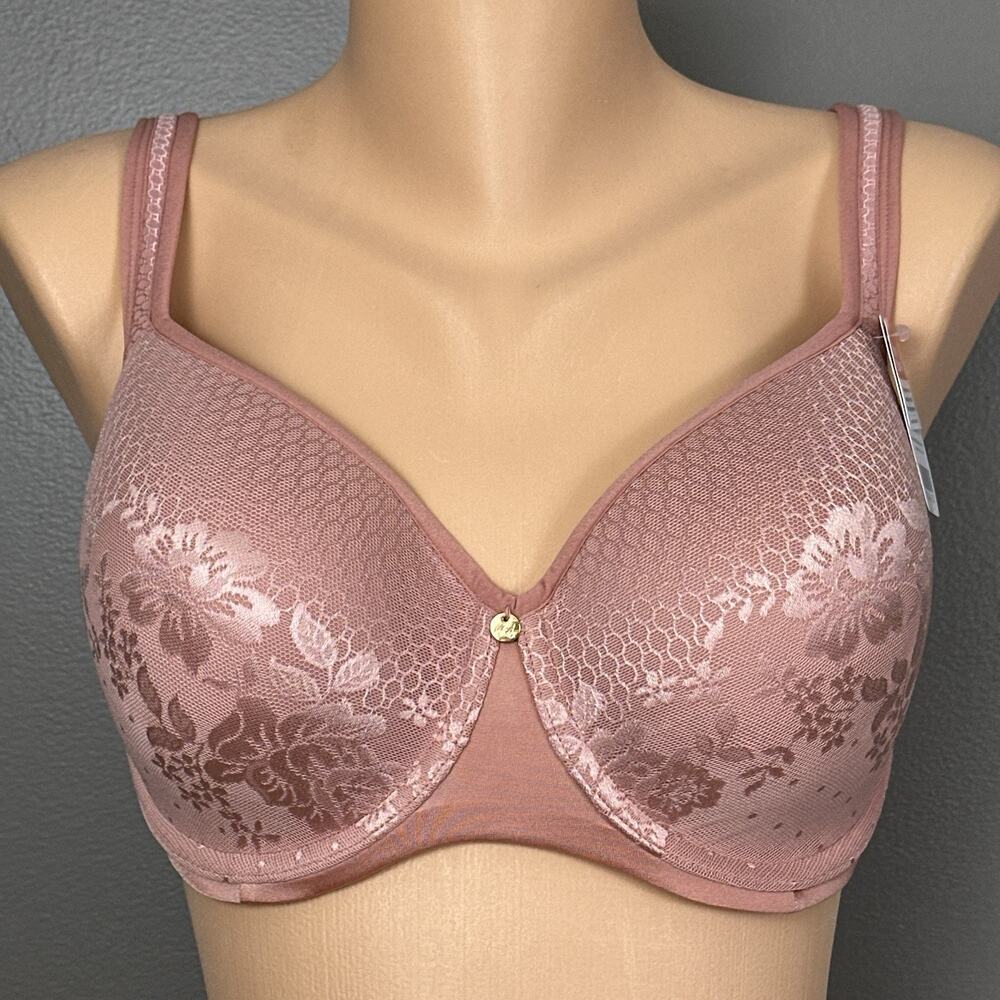 Essential Bodywear Abbie Bra #7111 Size 32G Dusty Rose Pink NEW With Tags Floral